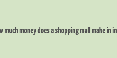 how much money does a shopping mall make in india