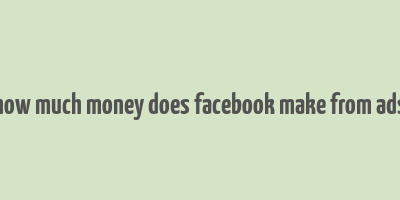 how much money does facebook make from ads