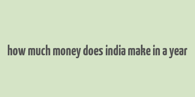 how much money does india make in a year