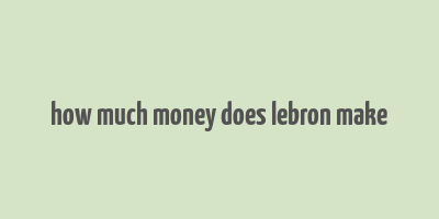 how much money does lebron make