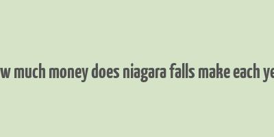 how much money does niagara falls make each year