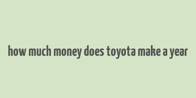 how much money does toyota make a year