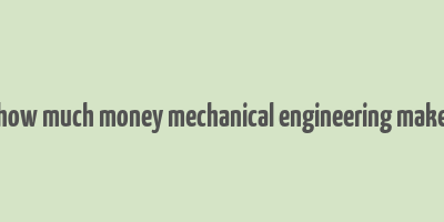 how much money mechanical engineering make