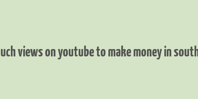 how much views on youtube to make money in south africa