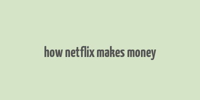 how netflix makes money