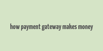 how payment gateway makes money