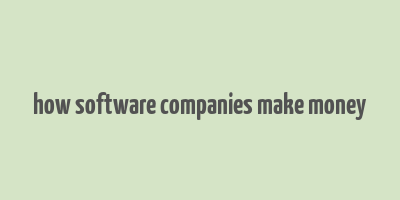 how software companies make money