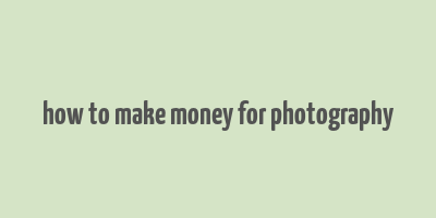 how to make money for photography