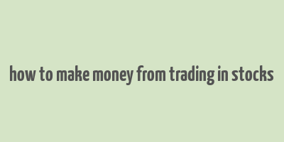 how to make money from trading in stocks