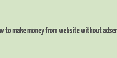 how to make money from website without adsense