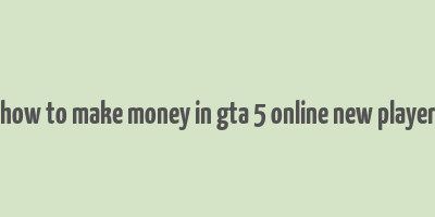 how to make money in gta 5 online new player