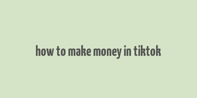 how to make money in tiktok