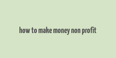 how to make money non profit