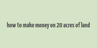 how to make money on 20 acres of land