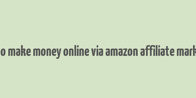 how to make money online via amazon affiliate marketing