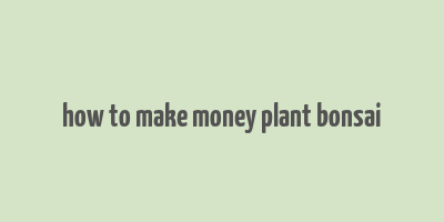 how to make money plant bonsai