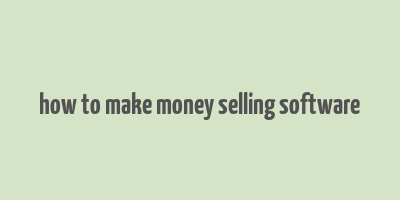 how to make money selling software