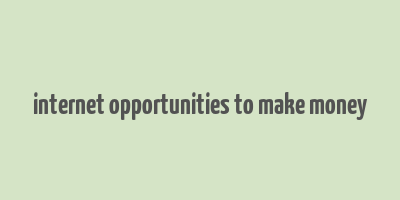 internet opportunities to make money