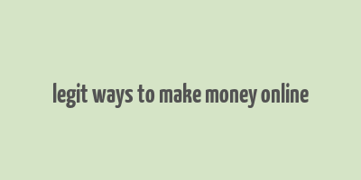 legit ways to make money online