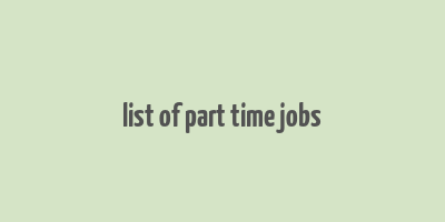 list of part time jobs