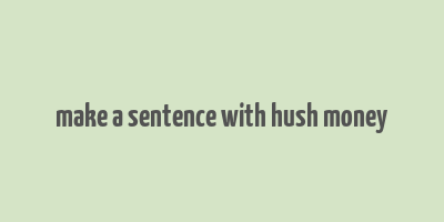 make a sentence with hush money