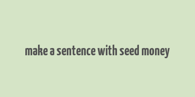 make a sentence with seed money