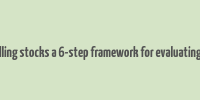 make money buying and selling stocks a 6-step framework for evaluating publicly traded companies