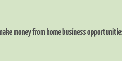 make money from home business opportunities