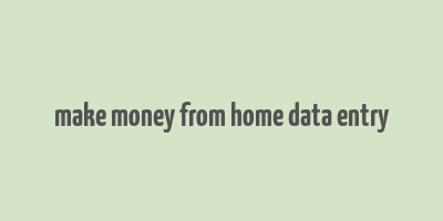 make money from home data entry