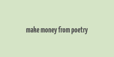 make money from poetry