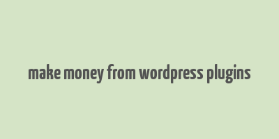 make money from wordpress plugins