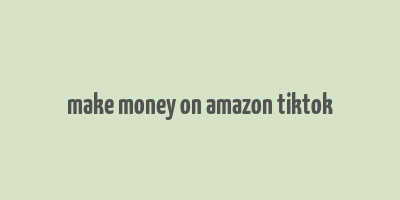 make money on amazon tiktok