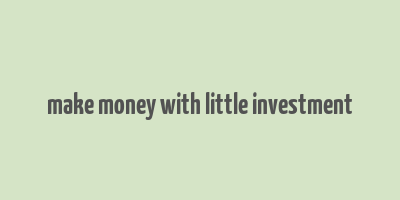 make money with little investment