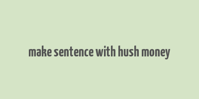 make sentence with hush money