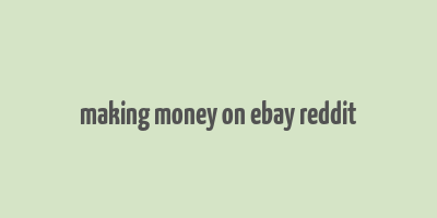 making money on ebay reddit