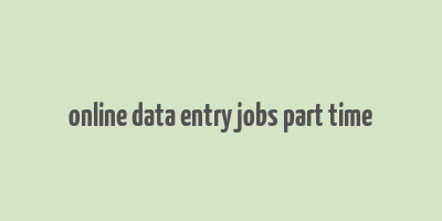 online data entry jobs part time