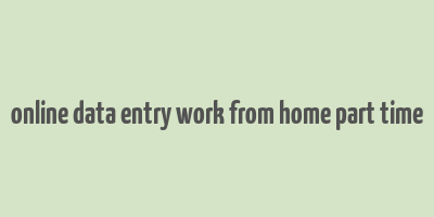 online data entry work from home part time