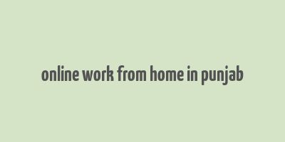 online work from home in punjab