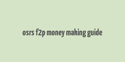 osrs f2p money making guide