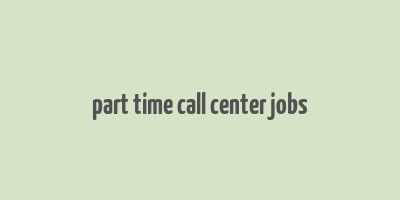 part time call center jobs