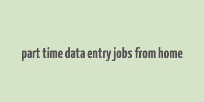 part time data entry jobs from home