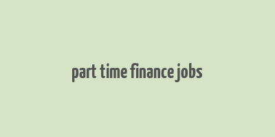 part time finance jobs