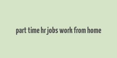 part time hr jobs work from home