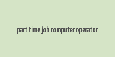 part time job computer operator