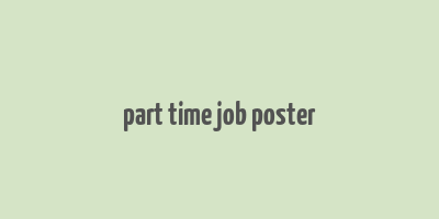 part time job poster