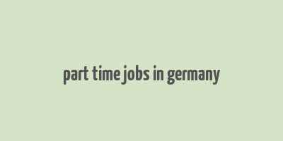 part time jobs in germany