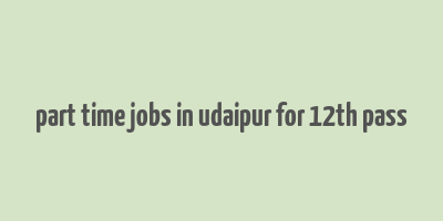 part time jobs in udaipur for 12th pass