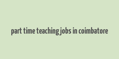 part time teaching jobs in coimbatore