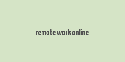 remote work online