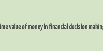 time value of money in financial decision making